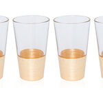 4 Pcs Glass Tumblers With Grid Cutting Gol image number 0