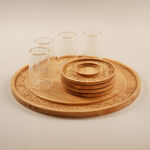 Dallaty 12Pcs Tea Cups With Wooden Bases Ramas Collection, Beige image number 3