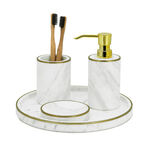 Stoneware Bath Set 3 pieces White image number 0