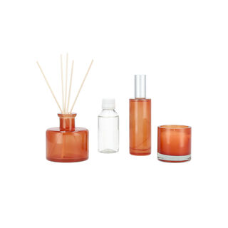 Glass Jar Candle And Diffuser Set Orange And Conifer Fragrance