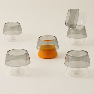 Dallaty 6pcs arabic coffee cup set, grey