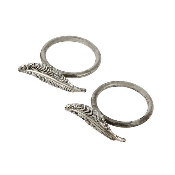 La Mesa Napkin Ring 2 Pieces Set Alloy Silver Leaf image number 0