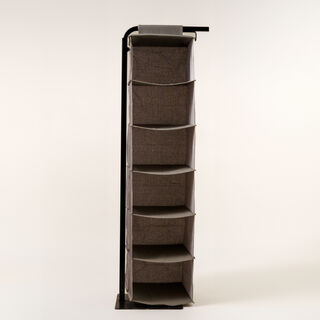 Homez wardrobe organizer 6 hanging shelves fabric 30*30*120cm grey