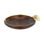 Wooden Round Dish Medium With Lily Decoration image number 2
