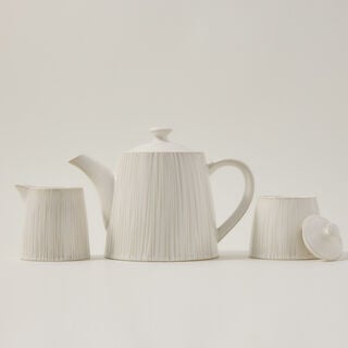 طقم شاي اسيوي بورسلان اوف وايت 11 قطعة