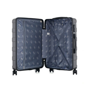 3 Piece Abs Trolley Case Set Horizontal Stripes Dark Grey 20/24/28"