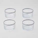 Dallaty Glass Serving Bowl With Silver Rim, 4 Pieces image number 0