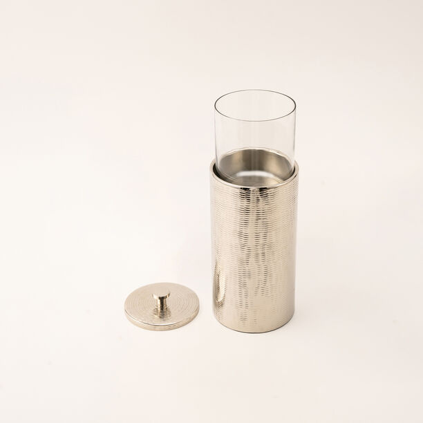 La Mesa large silver metal container 11*11*34 Cm image number 1