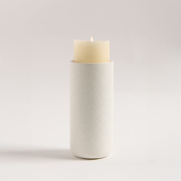 Safa'a collection white metal candle holder 85*8.5*18 cm image number 1