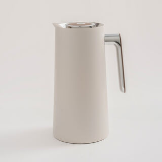 Dallaty 1L light grey steel vacuum flask with wooden handle