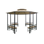 Homez Outdoor Gazebo Umbrella, 3.8*2.65M, Beige image number 1