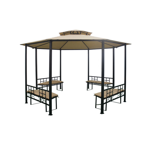 Homez Outdoor Gazebo Umbrella, 3.8*2.65M, Beige image number 1