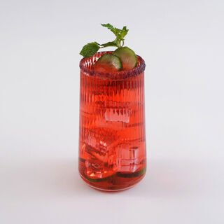 La Mesa 4 Pcs Ribbed Highball Glass Set, Clear 8*8*14.2 Cm