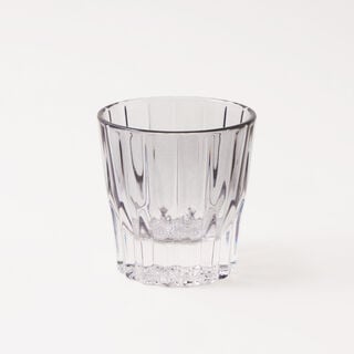 La Mesa 4pcs embossed glass juice tumbler set, ombre amber 8.7*8.5*8.5cm