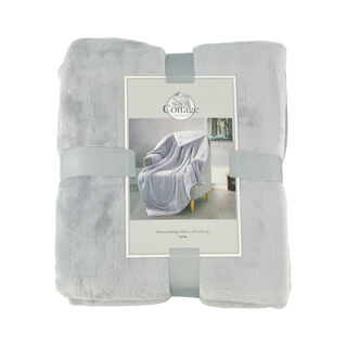 Cottage Flannel Sherpa Throw Gray