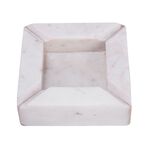 Ash Tray Small White Marble With Brass  image number 1