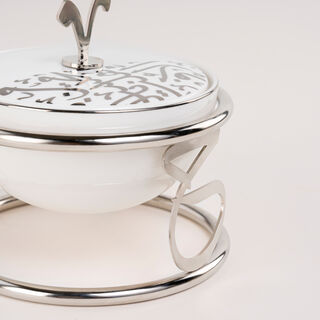Dallaty white porcelain nut bowl with stand