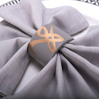 4 Pcs Napkin Ring With Gold Decal Gold Figure