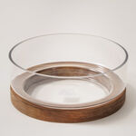 La Mesa glass bowl with wood base 22*8.7cm image number 1