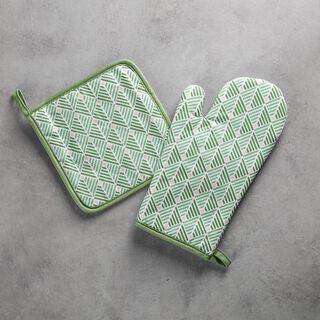 Alberto 2 Piecesoven Glove + Mitten Green Design