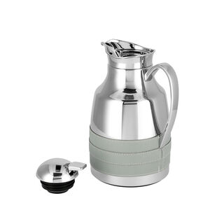 Dallety Steel Vacuum Flask Leather Grey 1L