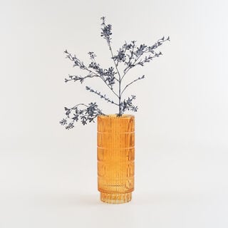 Homez glass ribbed vase 15*15*34.3cm, Orange