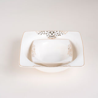 La Mesa gold bone porcelain dinner set 85 pcs