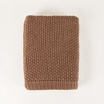 Boutique Blanche Loft 100% Cotton Knitted Throw Chocolate 130*180cm image number 0