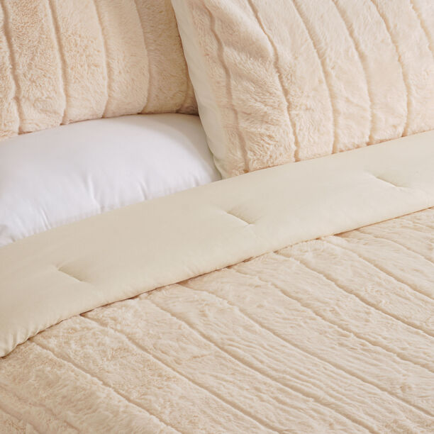 Carved faux fur super king comforter set 250*260 cm + 50*75 cm image number 2