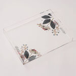 Dallaty Acrylic Serving Tray with Floral Print, Clear, 40*30*6 cm image number 0