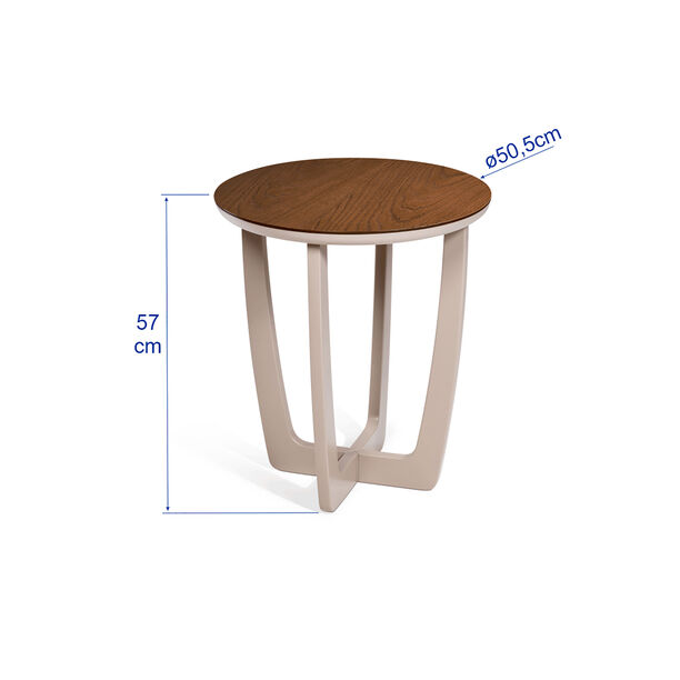 Homez glen side table 50*50*57cm, walnut image number 1