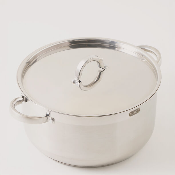 Alberto stainless steel 11pcs cookware set silver body gold handles image number 7