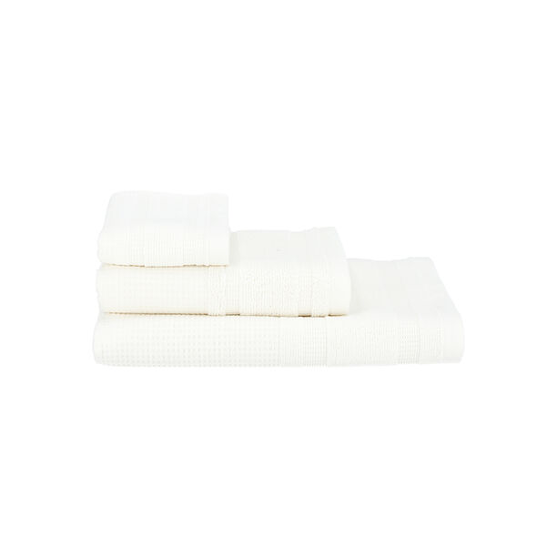 Ambra waffle jacquard/cotton face towel, whtie, 30*50 cm image number 4