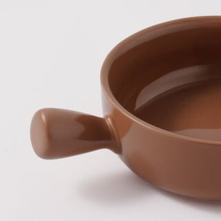 Alberto ceramic baking pan with handle 6" 650ml, brown