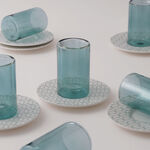 Dallaty 12Pcs Glass Tea Set, Blue image number 1