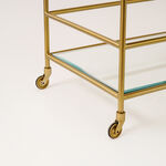 Homez two tier acrylic serving trolley in burnished brass 81*52*80cm image number 2