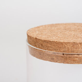 Alberto glass storage jar with cork lid & coffee sticker