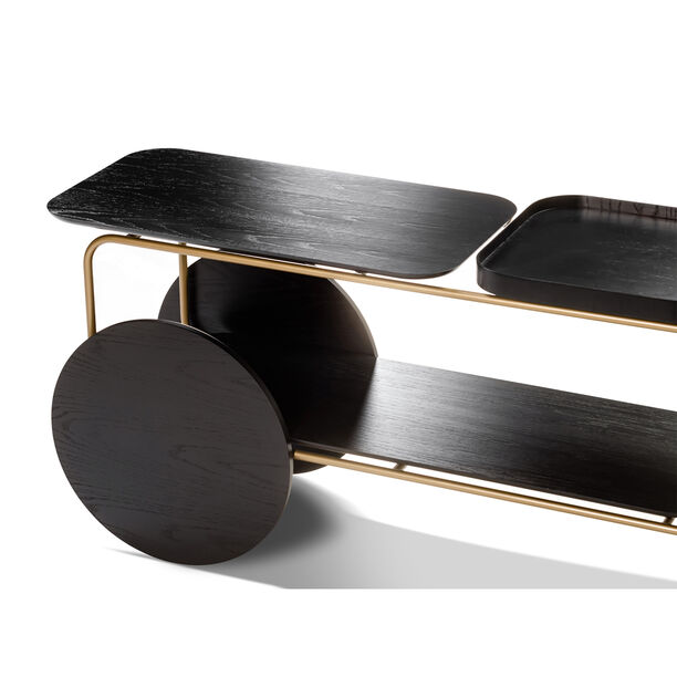 هومز لورنزو عربة تقديم إم دي إف، أسود مع ذهبي 170*80*50 سم image number 5