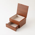 Homez walnut wood square jewelry box 11.5*11.5*8.2cm, brown image number 2