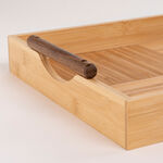 Bamboo Serving Tray With Wood Handle image number 3
