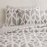 كوتاج طقم لحاف سرير ميكروفايبر 6 قطع سوبر كينج بطبعة شيفرون، رمادي 250*260سم image number 1