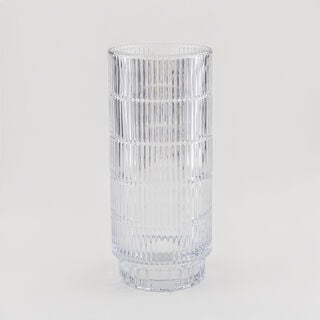 "Homez silver ribbed glass vase 15*15*34.3 cm