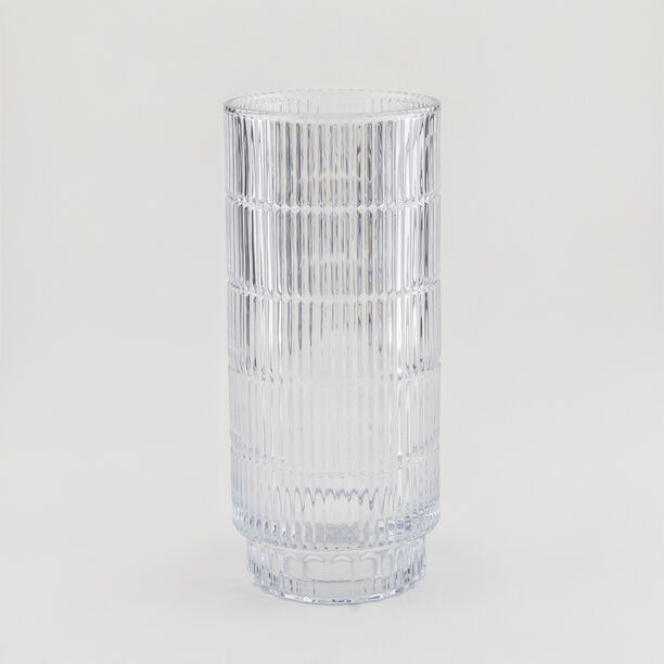 هومز فازة زجاج فضي مضلّع 15*15*34.3 سم image number 1