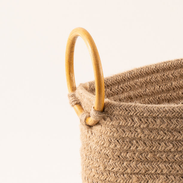 Homez jute storage basket woven 36*26*26cm, beige image number 1