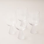 La Mesa 4 pcs juice glass cup ribbed with frosted bottom 8.9*8.9*17.2 cm image number 1