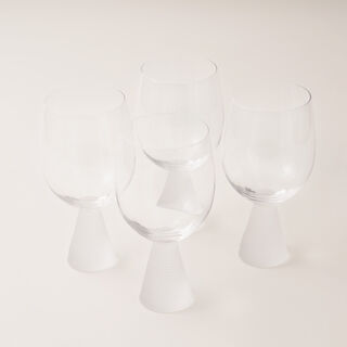 La Mesa 4 pcs juice glass cup ribbed with frosted bottom 8.9*8.9*17.2 cm