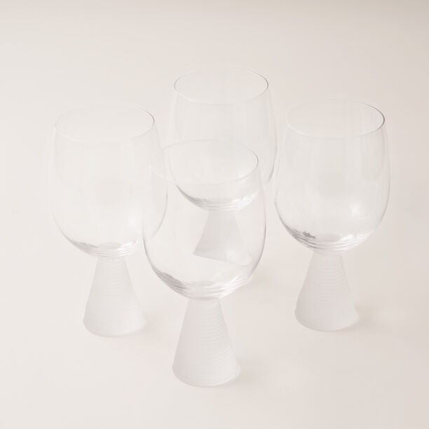 La Mesa 4 pcs juice glass cup ribbed with frosted bottom 8.9*8.9*17.2 cm image number 1