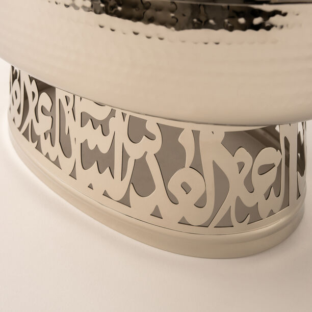 La Mesa silver oval food server with stand 38*28*30 Cm image number 4
