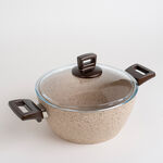Alberto 7 piece granite cookware set cream colour image number 1