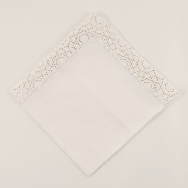 La Mesa Napkin Linen Gold Print 50*50 Cm Set Of 4 image number 1